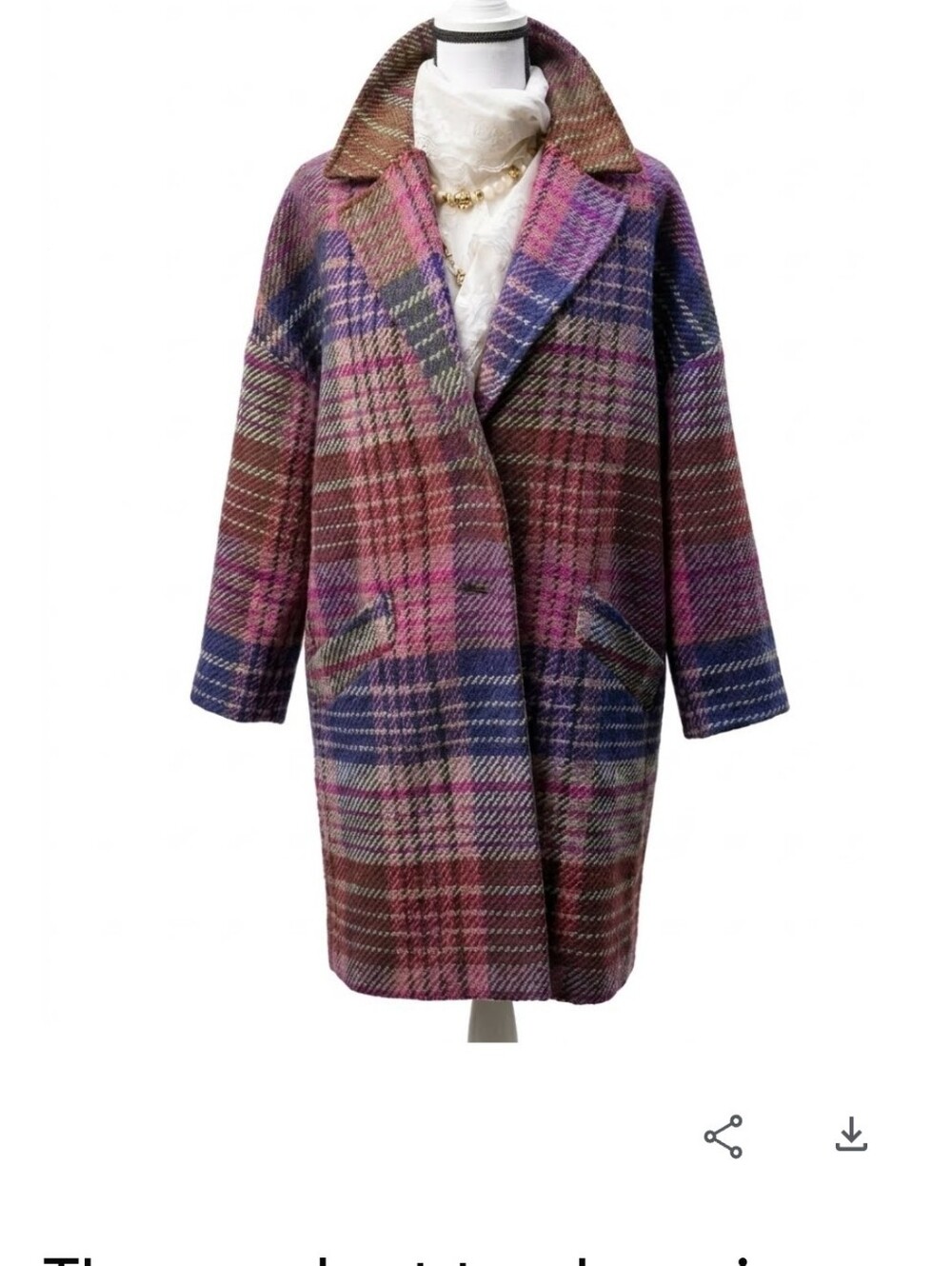 Multicolor Tweed Long Jacke -